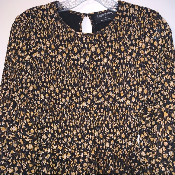 Mink Pink Mira Shirred Midi Dress XS - Picture 8 of 11